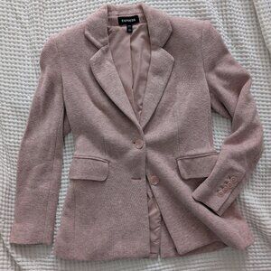 Express Luxe Texture Notch Collar Two Button Blazer - XXS Petite